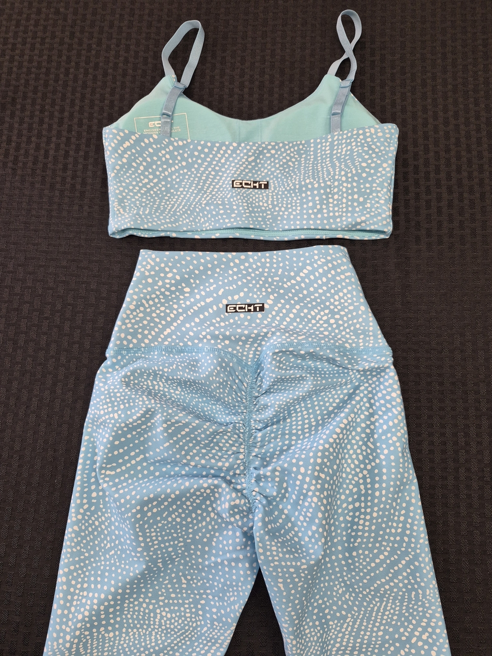 ECHT Light Blue Women's Teal High-Waist Scrunch Athletic Matching Set XS - Picture 3 of 5